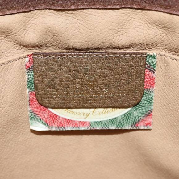 GUCCI GG Supreme Web Sherry Line Clutch Bag PVC Beige Red 89 01 033 Auth yk12556 - Picture 8 of 16